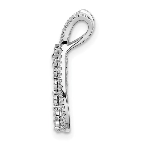 14k White Gold Chain Slider with Diamonds