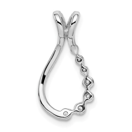 14k White Gold Chain Slider with Diamonds