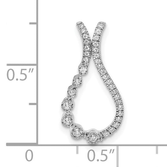 14k White Gold Chain Slider with Diamonds