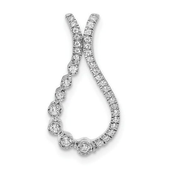 14k White Gold Chain Slider with Diamonds