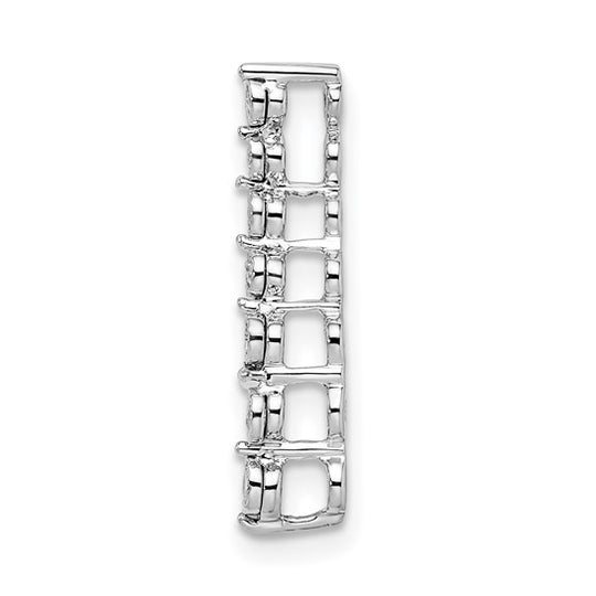 14k White Gold Graduated Diamond Chain Slider