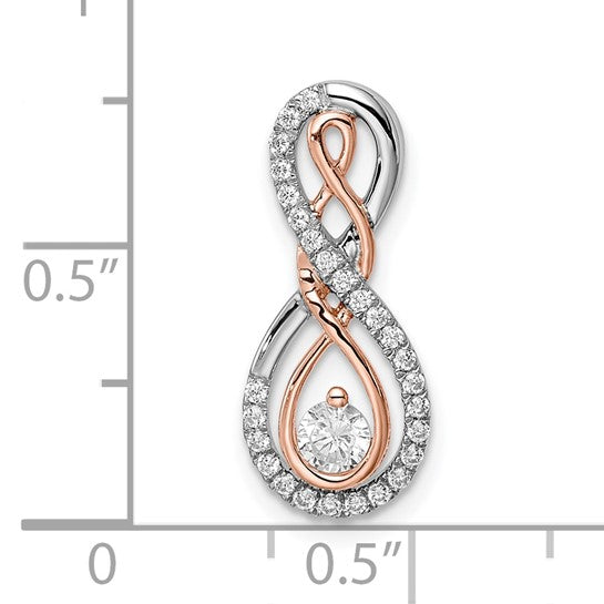 Infinity Diamond Chain Slider in 14k Two-Tone White and Rose Gold