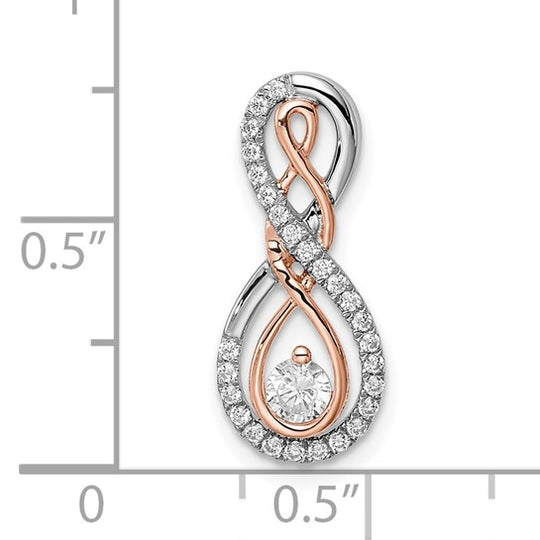 Infinity Diamond Chain Slider in 14k Two-Tone White and Rose Gold
