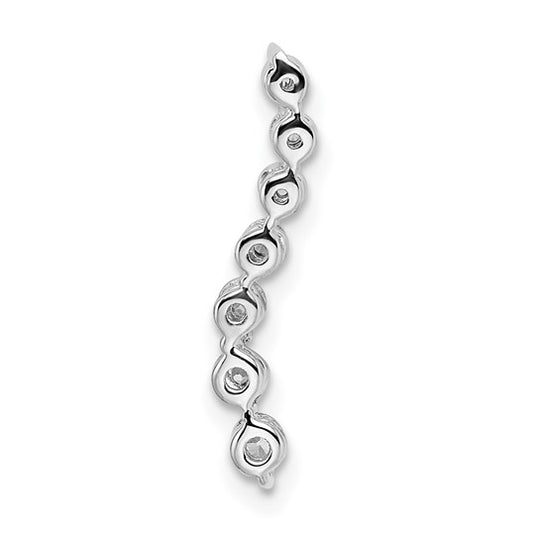 14k White Gold Graduated Diamond Chain Slider