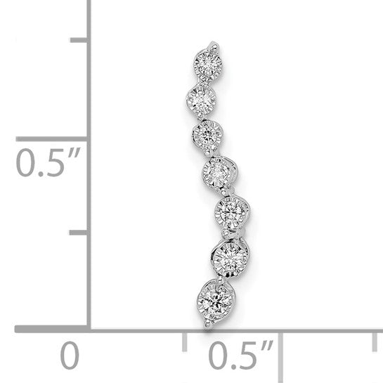 14k White Gold Graduated Diamond Chain Slider