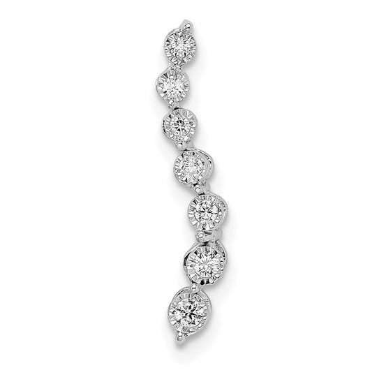 14k White Gold Graduated Diamond Chain Slider
