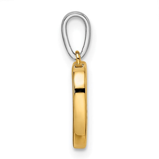 Diamond Heart Pendant in 14K Two-Tone Gold