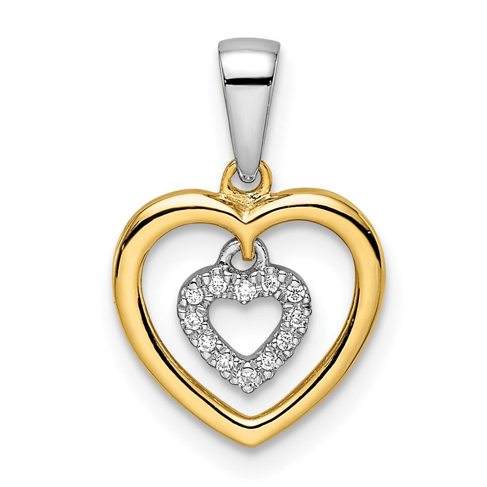 Diamond Heart Pendant in 14K Two-Tone Gold