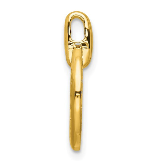 Polished Round Diamond Chain Slider in 14k Yellow Gold