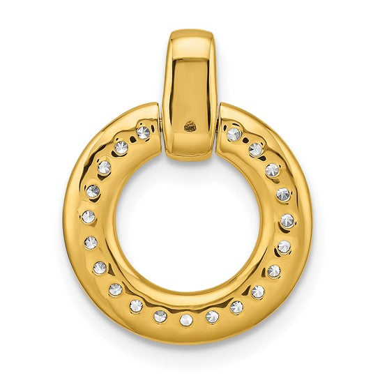 Polished Round Diamond Chain Slider in 14k Yellow Gold