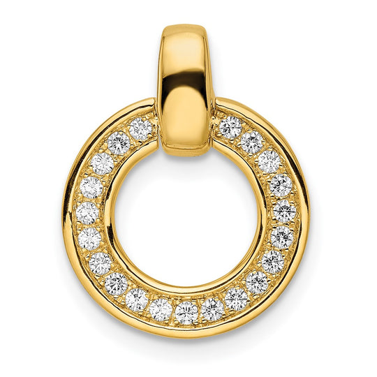 Polished Round Diamond Chain Slider in 14k Yellow Gold