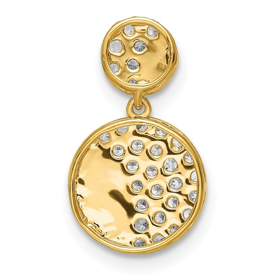 Polished Double Circle Diamond Chain Slider in 14k Yellow Gold