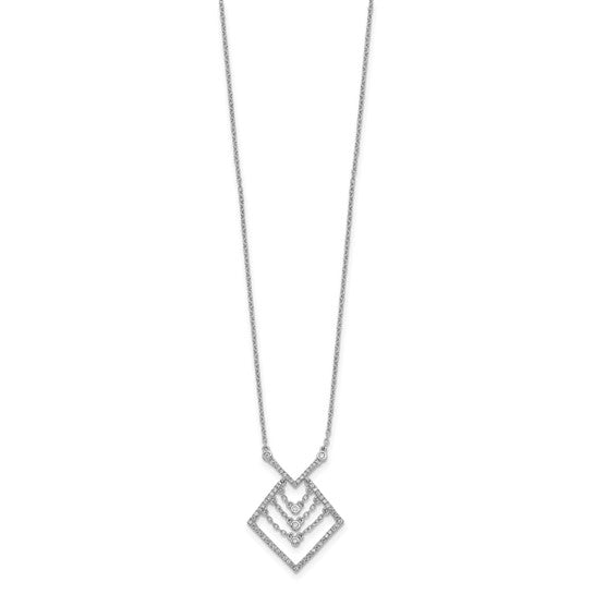 14k white gold diamond necklace, 18 inches