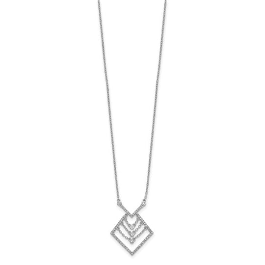 14k white gold diamond necklace, 18 inches