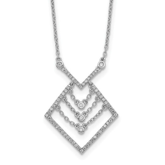 14k white gold diamond necklace, 18 inches