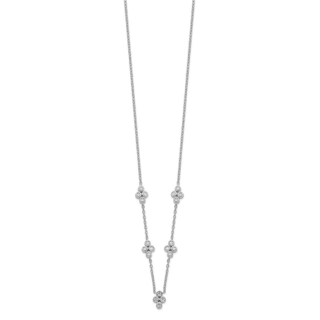 14k White Gold Five Seasons Diamond Necklace, 18 inches