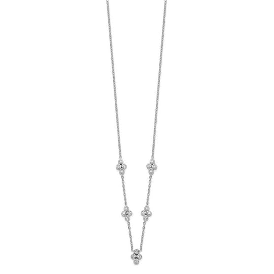 14k White Gold Five Seasons Diamond Necklace, 18 inches