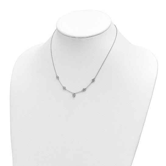 14k White Gold Five Seasons Diamond Necklace, 18 inches