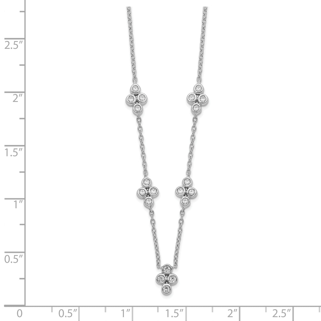 14k White Gold Five Seasons Diamond Necklace, 18 inches