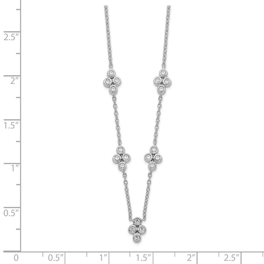 14k White Gold Five Seasons Diamond Necklace, 18 inches