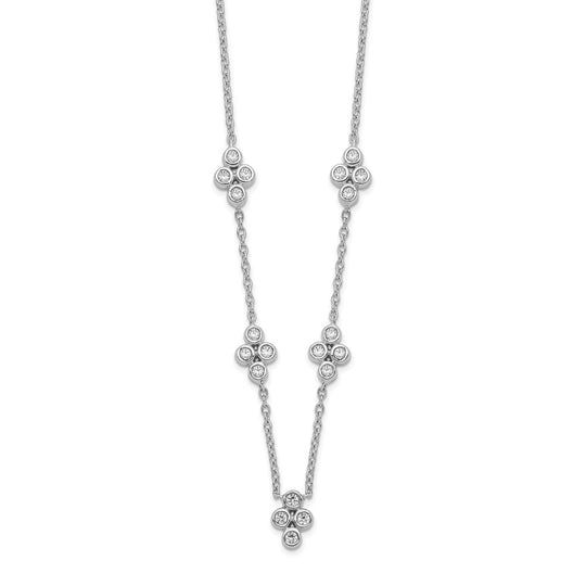 14k White Gold Five Seasons Diamond Necklace, 18 inches
