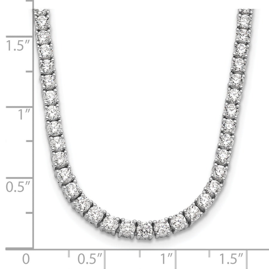 Collar Tennis de Diamantes Lab Creado de 10 quilates en Oro Blanco de 14k