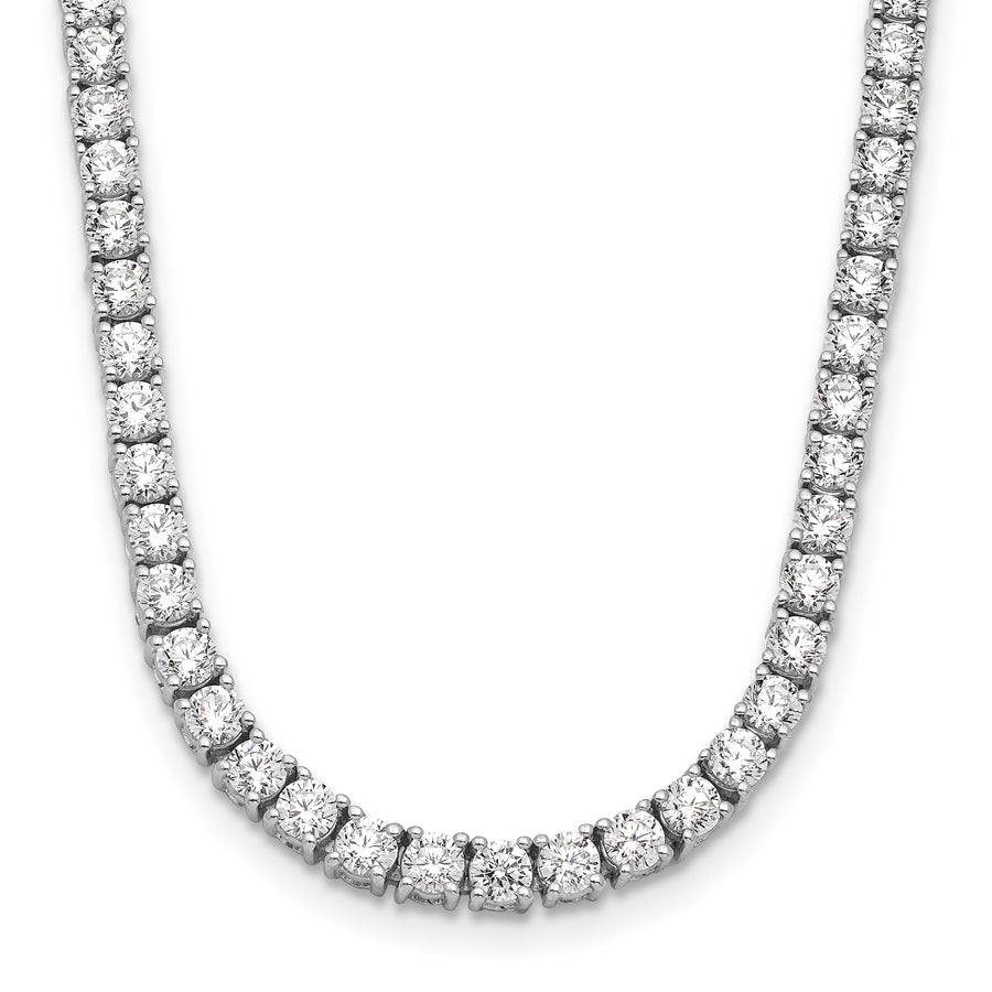 Collar Tennis de Diamantes Lab Creado de 10 quilates en Oro Blanco de 14k