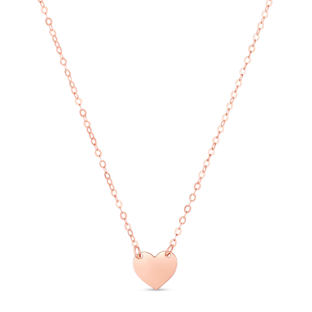 Colgante mini coraz—n rosa de 14 quilates
