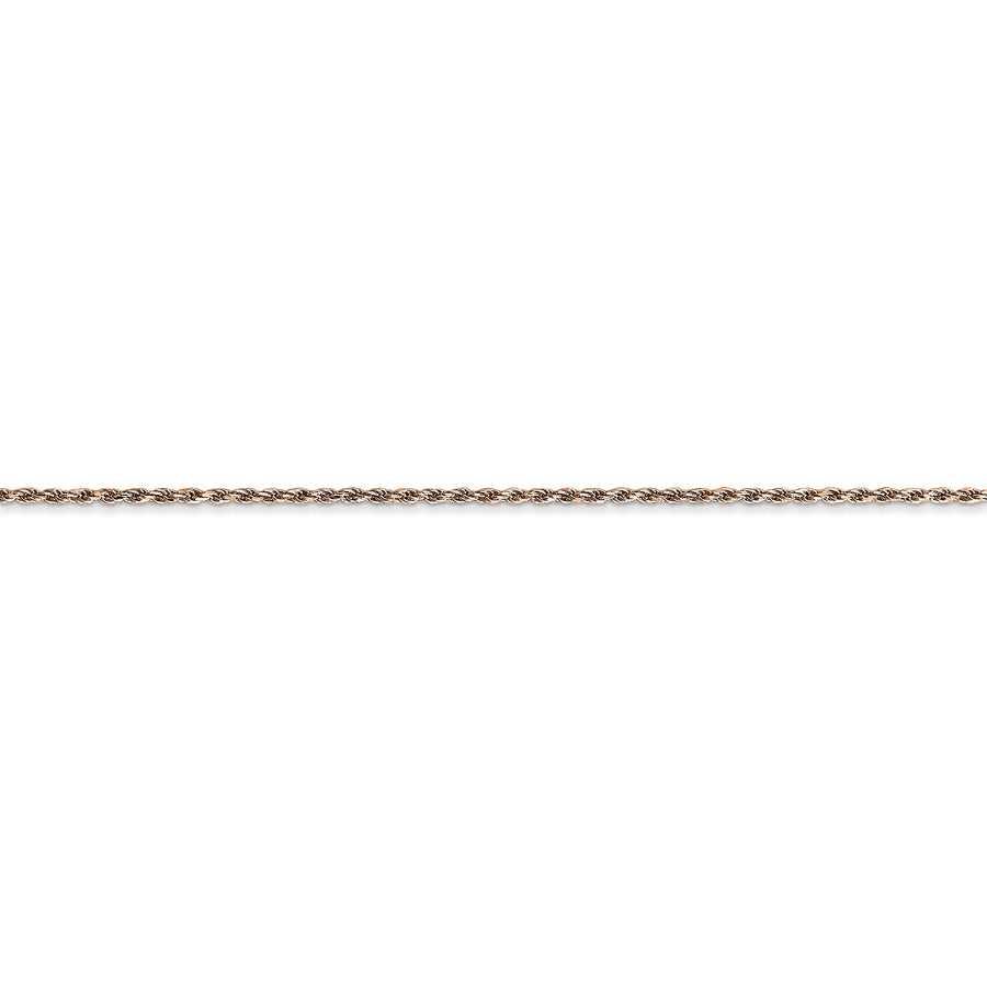 Cadena de cuerda hecha a máquina D/C de 1 mm de oro rosa de 14 k
