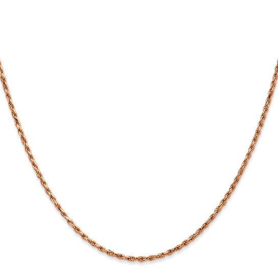 Cadena de Oro Rosa de 14K – 30 Pulgadas y 1.8 mm con Cierre de Langosta