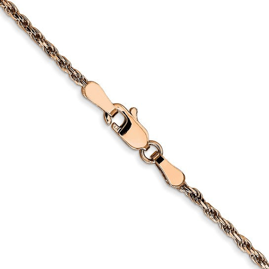 Cadena de Oro Rosa de 14K – 30 Pulgadas y 1.8 mm con Cierre de Langosta