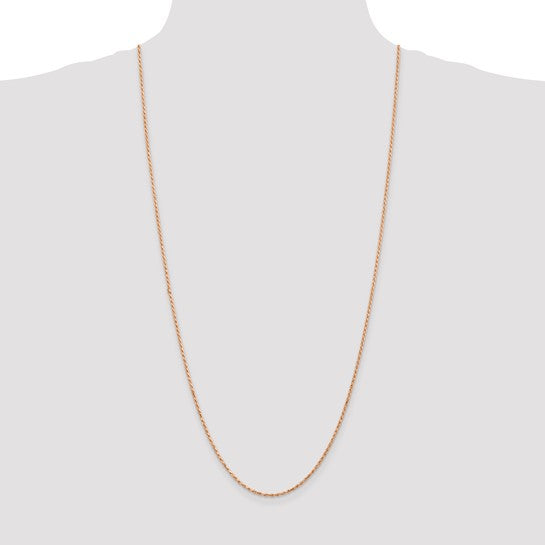 Cadena de Oro Rosa de 14K – 30 Pulgadas y 1.8 mm con Cierre de Langosta