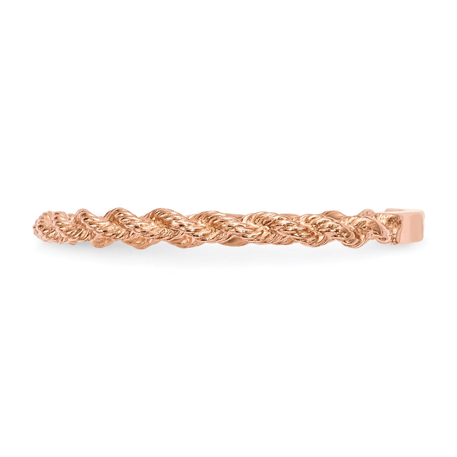 Anillo de Cuerda Torcida Pulida en Oro de 14k