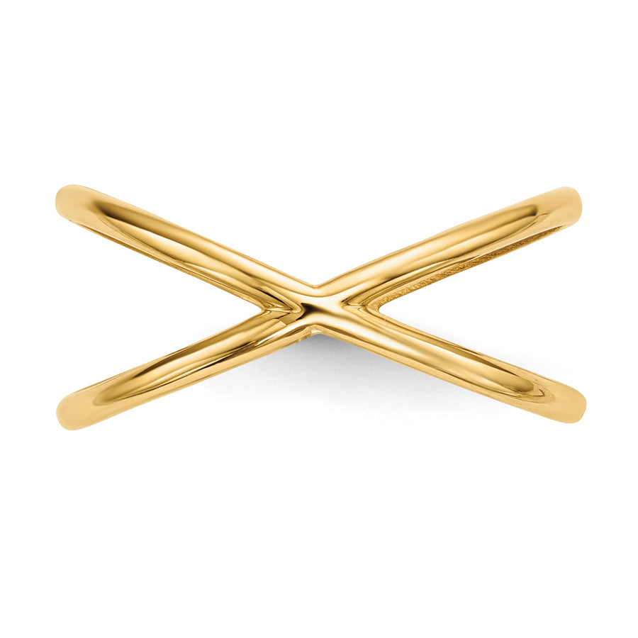 Anillo Doble Pulido de Oro de 14K