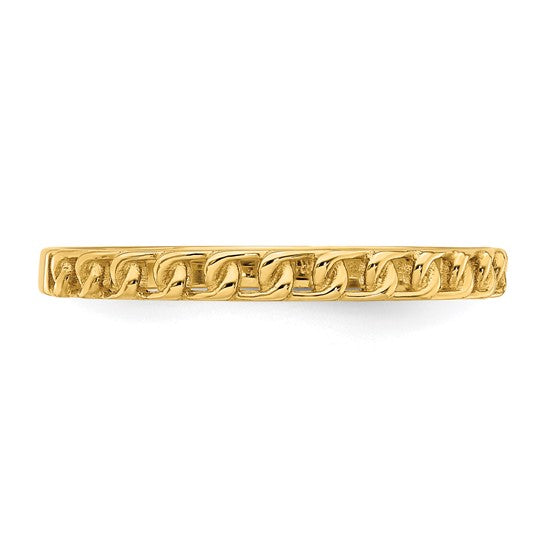 14k Yellow Gold Link Design Ring