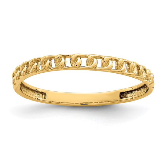 14k Yellow Gold Link Design Ring