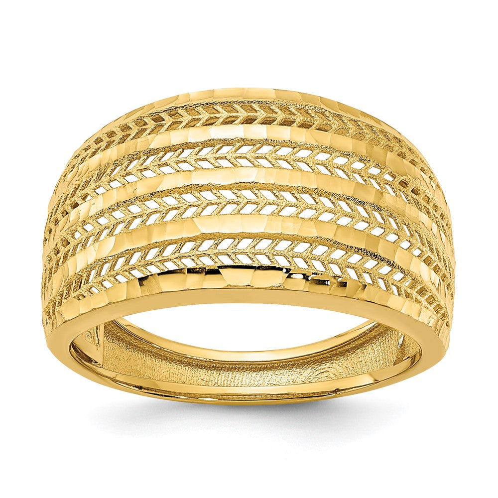Anillo Elegante Pulido de 14K