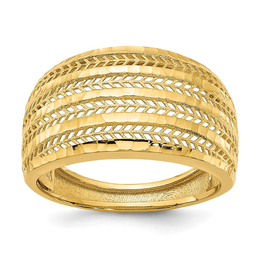 Anillo Elegante Pulido de 14K