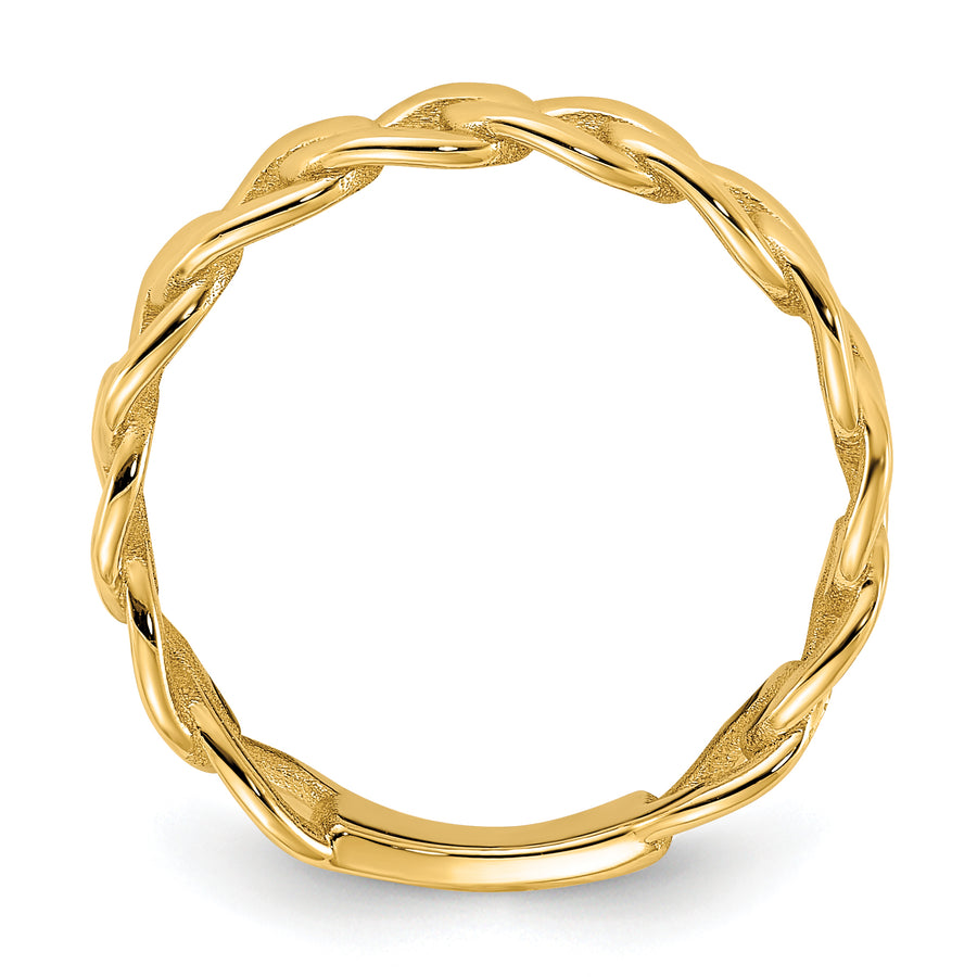 Anillo de Enlace Curb Pulido de 5 mm en Oro Amarillo de 14k