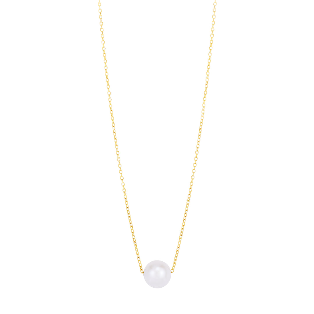 Collar de Perlas de 14K Solitario