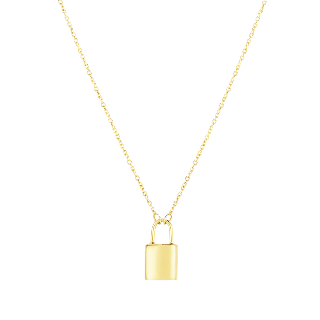 Collar con candado de 14 quilates.