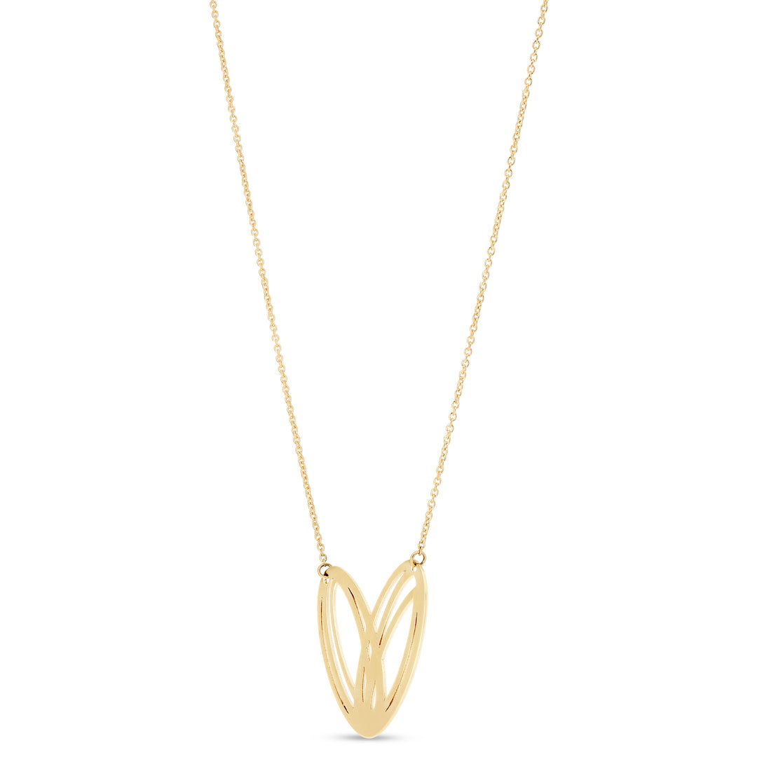 Collar Pequeño con Forma de Corazón en Oro Amarillo de 14k