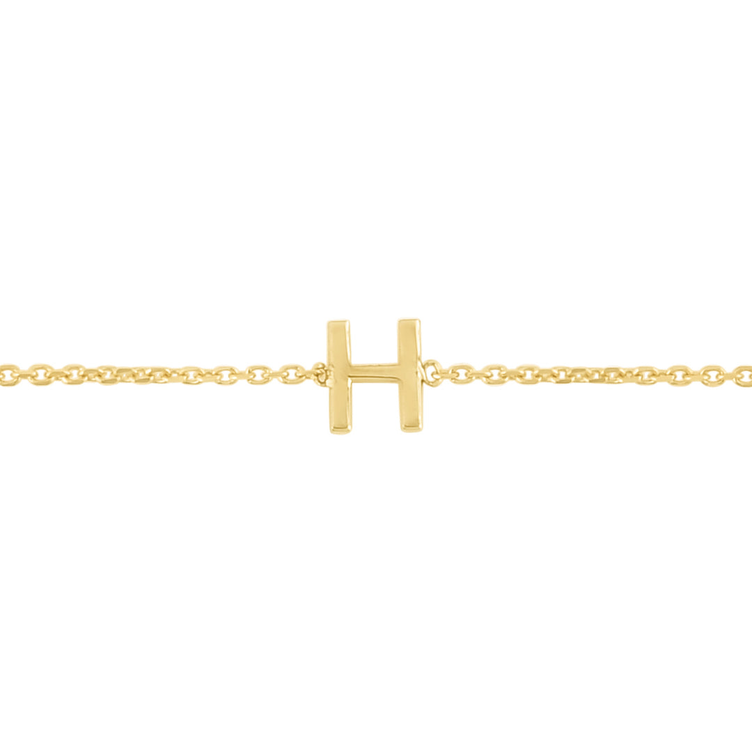Collar con inicial H mini de 14 quilates