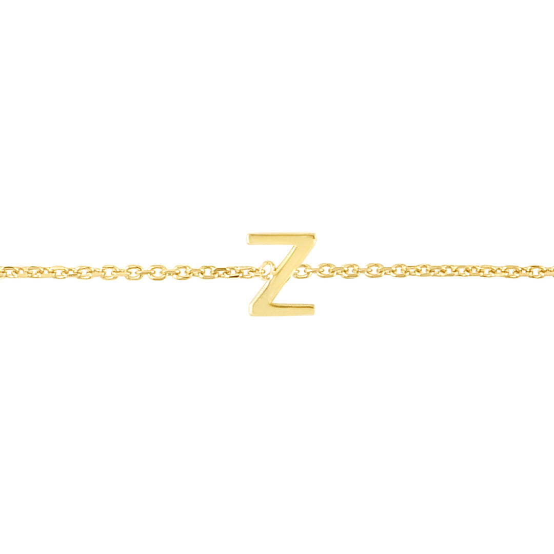 Collar con mini inicial Z de 14 quilates