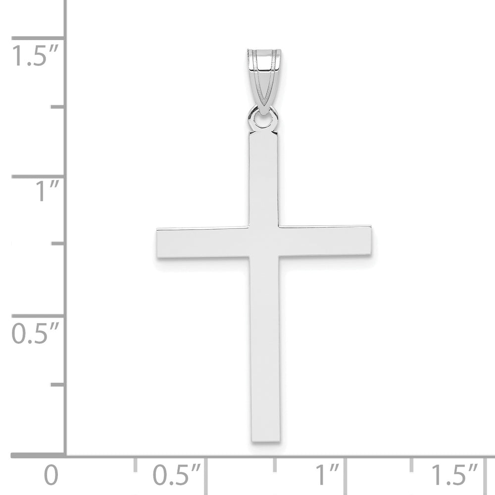 14k White Gold Engravable Cross Pendant
