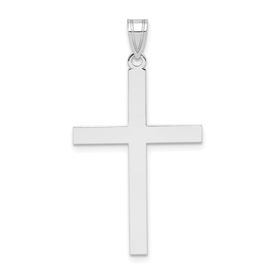 Dije de Cruz Grabable en Oro Blanco de 14k