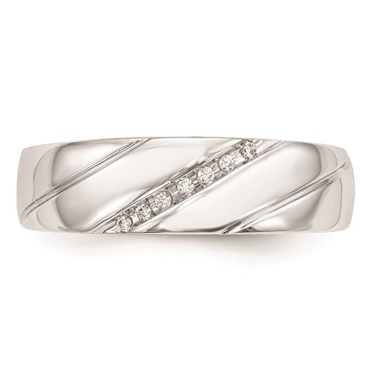 Argolla con Diamantes para Caballero en Oro Blanco de 14K con Diamantes de Calidad AA