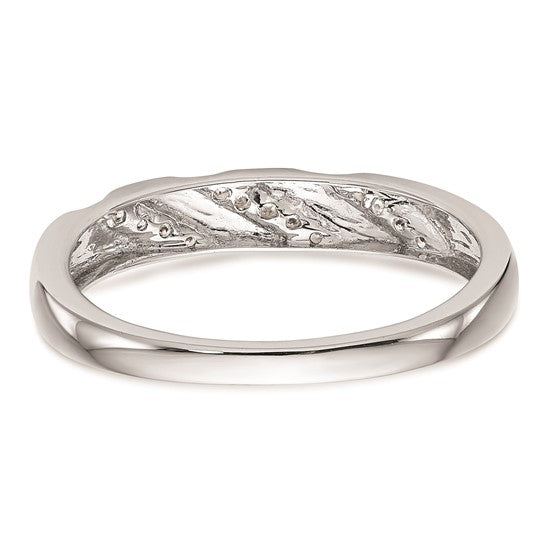 Argolla con Diamantes para Caballero en Oro Blanco de 14K con Diamantes de Calidad AA