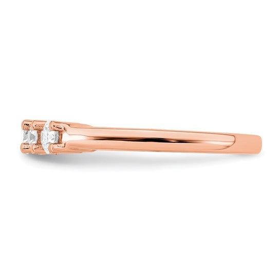 Anillo de Boda con 5 Diamantes Cultivados en Laboratorio en Oro Rosa de 14k (0.75 Quilates, VS/SI+, G+)