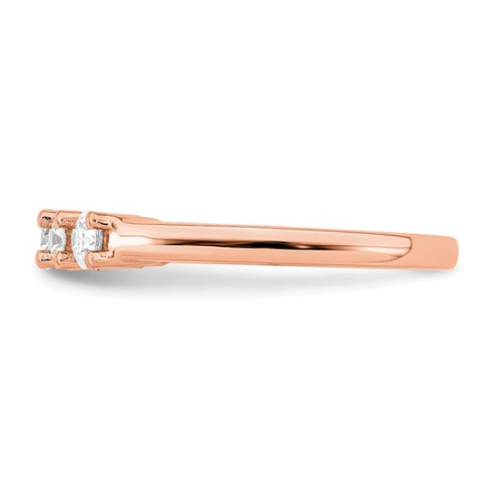 Anillo de Boda con 5 Diamantes Cultivados en Laboratorio en Oro Rosa de 14k (0.75 Quilates, VS/SI+, G+)